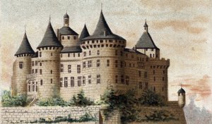 Uitzicht op het kasteel van Chastellux (Yonne)