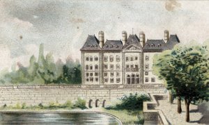 Uitzicht op het kasteel van Meudon (Seine en Oise) door French School