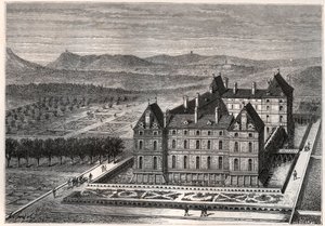 Zicht op het kasteel van Rosny door French School