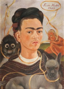 Autorretrato met changuito door Frida Kahlo