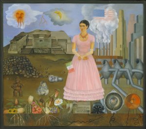 Zelfportret aan de grens tussen Mexico en de Verenigde Staten door Frida Kahlo