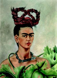 Zelfportret met vlecht door Frida Kahlo