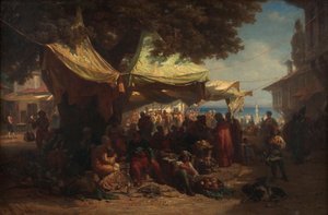 Markt van Constantinopel door Friedrich Alois Schönn
