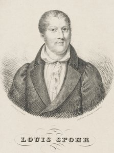 Portret van Louis Spohr 1784-1859, ca. 1830-1840 door Friedrich August Fricke