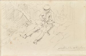 Jongeling met pet door Friedrich August Mathias Gauermann