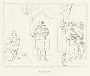 Hamlet, Act III, Scene 1 door Friedrich August Moritz Retzsch