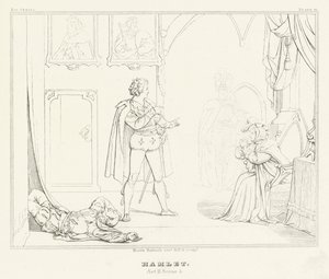 Hamlet, Act III, Scene 4 door Friedrich August Moritz Retzsch
