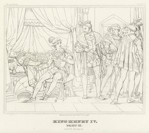 Koning Hendrik IV, Deel II, Act IV, Scene 4 (gravure) door Friedrich August Moritz Retzsch