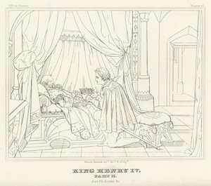 Koning Hendrik IV, Deel II, Act IV, Scene 4 (gravure) door Friedrich August Moritz Retzsch