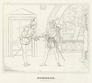 Othello, Act III, Scene 3 (gravure) door Friedrich August Moritz Retzsch
