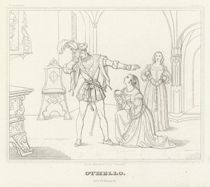 Othello, Act IV, Scene 2 (gravure) door Friedrich August Moritz Retzsch