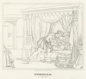 Othello, Act V, Scene 2 (gravure) door Friedrich August Moritz Retzsch