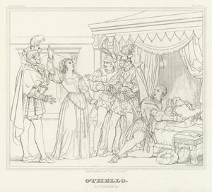 Othello, Act V, Scene 2 (gravure) door Friedrich August Moritz Retzsch