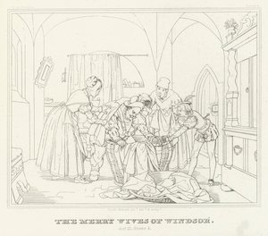 De Vrolijke Vrouwtjes van Windsor, Act III, Scene 3 door Friedrich August Moritz Retzsch