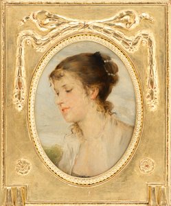 Portret van een meisje door Friedrich August von Kaulbach