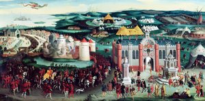 Ontmoeting op het Veld van het Gouden Laken, 7 juni 1520, naar Hans Holbein de Oudere