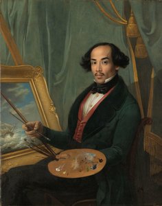 Portret van Raden Syarif Bustaman Saleh door Friedrich Carl Albert Schreuel (attributed to)