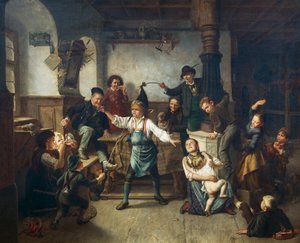 Kinderen spelen blindemannetje, ca 1860, door Friedrich Carl Hoesch (1836-1888) door Friedrich Carl Hoesch