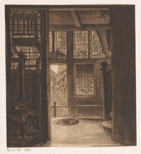 Interieur van het huis van Rembrandt door Friedrich Christoph Dietrich