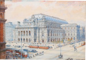 Uitzicht op de Weense Staatsopera door Friedrich Frank