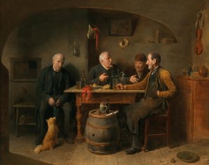 Duits: Vier mannen in een herberg Een herbergscène