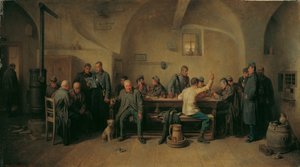 Soldaten in de kantine door Friedrich Friedländer Ritter von Malheim