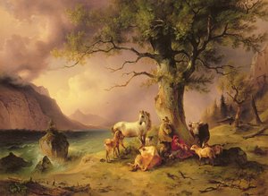 De beschermende boom door Friedrich Gauermann