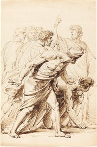 Zeven mannen in antieke kleding door Friedrich Heinrich Fuger
