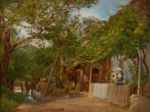 Motief uit Oberschützen door Friedrich Loos