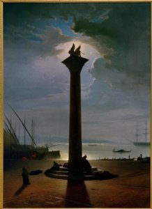 De Marcuszuil in Venetië bij maanlicht