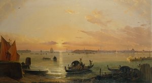 Venetië Gezien vanaf het Lido door Friedrich Nerly