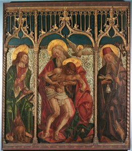 Heilige Drievuldigheid tussen de heiligen Marcus en Antonius Eremita door Friedrich Pacher