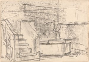 Hoek van een tuin door Friedrich Salathé