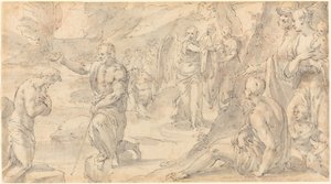 De doop van Christus door Friedrich Sustris