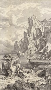 Odysseus en de Sirenen (gravure)