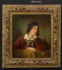 Antonie Amerling met het hoofd op de hand gesteund (eerste echtgenote van de kunstenaar) door Friedrich von Amerling