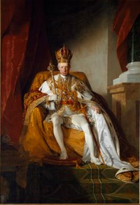 Portret van keizer Frans II van Oostenrijk in keizerlijke gewaden