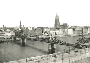 Uitzicht vanaf Sachsenhausen, Frankfurt, Duitsland, 1895