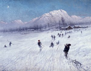 Wintermiddag onder Ulriken (Bergen) door Frithjof Smith Hald