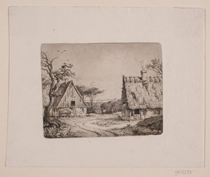 Landschap met twee boerderijen door Frits Grove
