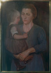 Moeder en kind door Fritz Mackensen