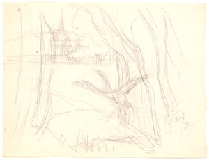 Landschap met opstijgende zwaan door Fritz Syberg