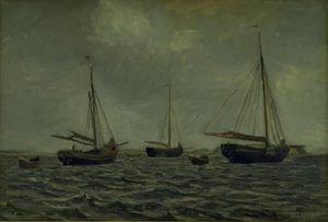Schepen voor Anker door Fritz Syberg