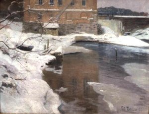 De molen van Lysaker door Fritz Thaulow
