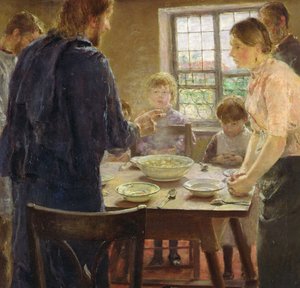 Christus met de Boeren (detail) door Fritz von Uhde