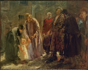 En Jezus riep een kind tot zich... door Fritz von Uhde