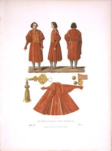 Een Poolse kaftan van Peter de Grote. Uit de Oudheden van de Russische Staat door Fyodor Grigoryevich Solntsev