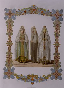 Kostuums van meisjes uit Torzhok uit de serie Kleding van de Russische staat, 1851