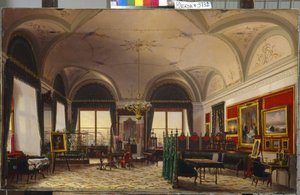 Het bureau van groothertogin Olga Nikolaevna van Rusland (1822-1895) in het Winterpaleis in Sint-Petersburg.