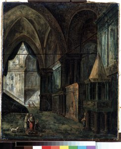 In een kathedraal door Fyodor Yakovlevich Alexeev